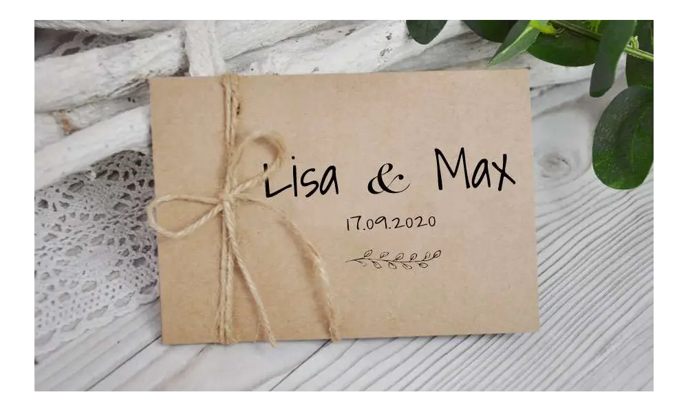 Hochzeitseinladung Jute Kraftpapier
