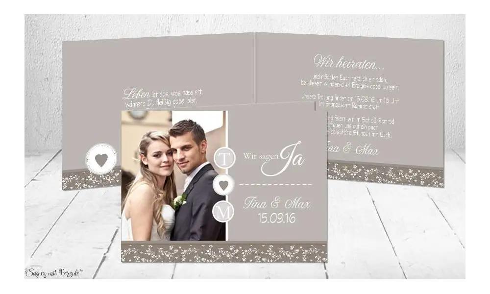 Hochzeitseinladungen gestalten mit Foto