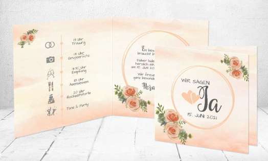 Hochzeitseinladungen apricot