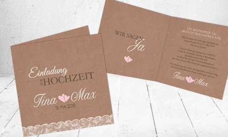 Einladung Hochzeit Spitze