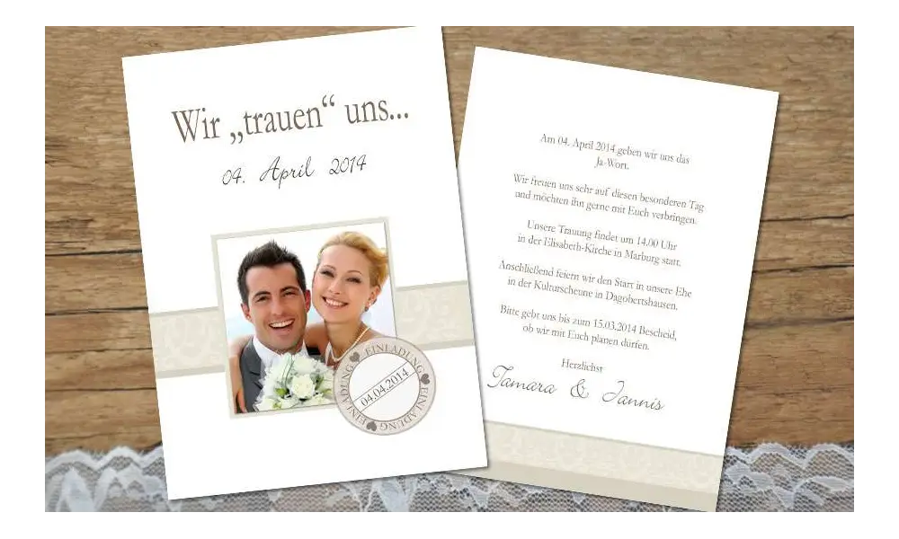Hochzeitseinladungen weißgold