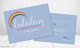 Einladungskarten Kommunion Regenbogen