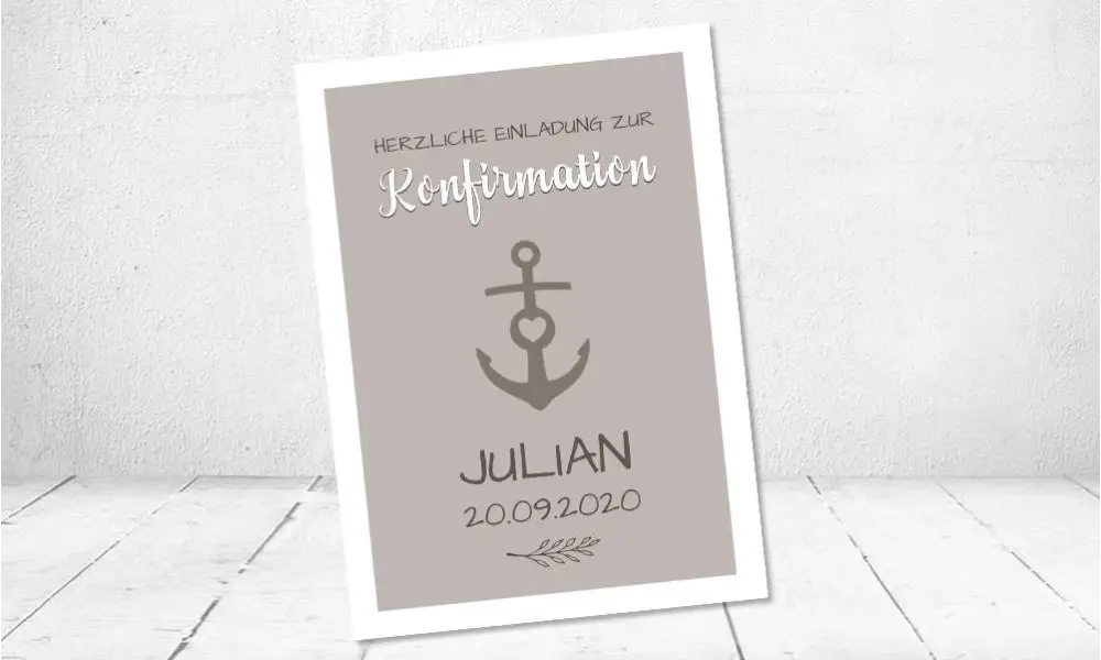 Einladungskarten Konfirmation Anker