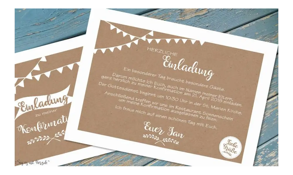 Einladungskarten Konfirmation Postkarte