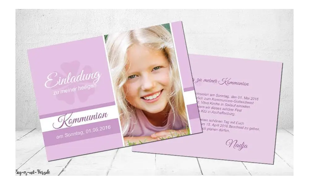 Einladungskarten Kommunion Mädchen