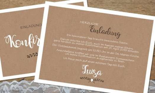 Einladungskarten Konfirmation diy