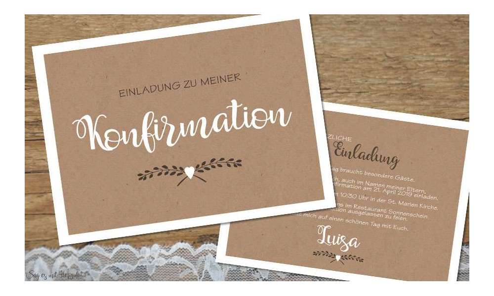 Einladungskarten Konfirmation diy