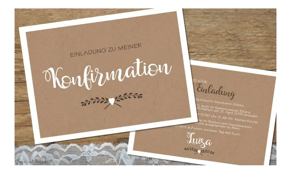 Einladungskarten Konfirmation diy