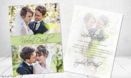 Danksagungskarte, Karte Hochzeit, Postkarte, grün