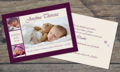 Danksagung Geburt Postkarte