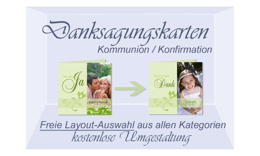 Info Individuelle Personliche Danksagungskarten Kommunion Konfirmation