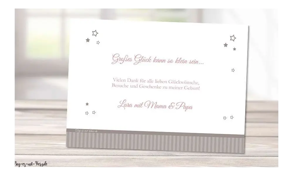 Dankeskarten Geburt Collagen
