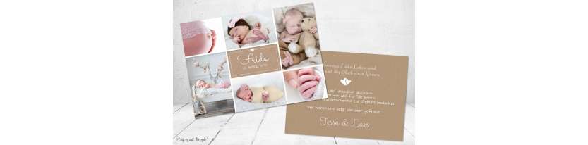 Dankeskarten Geburt Kraftpapier Baby
