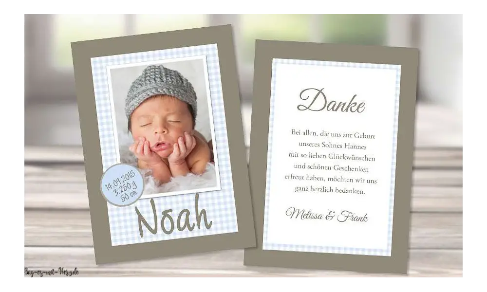 Dankeskarten Geburt Postkarte