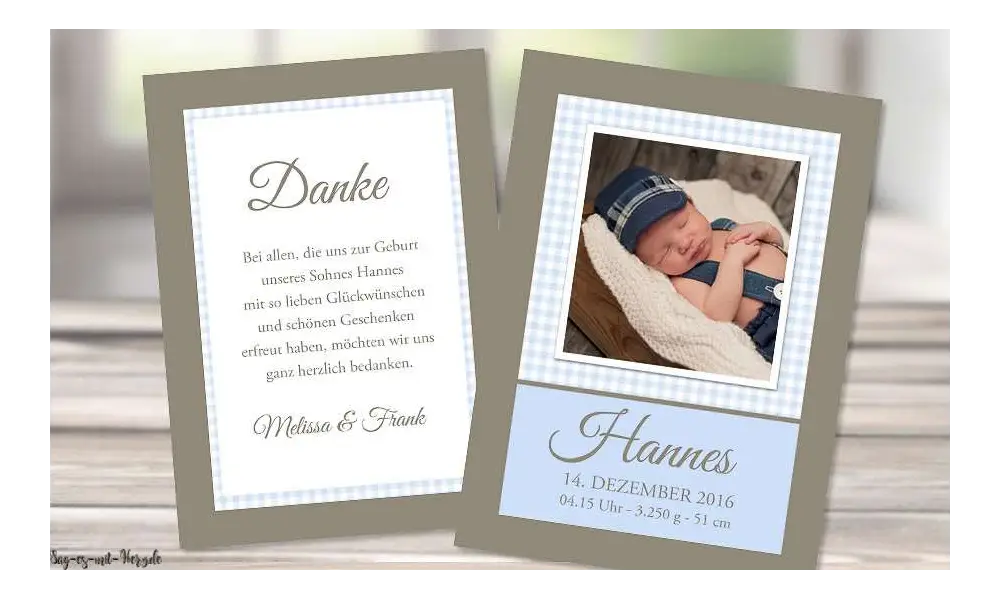 Dankeskarten Geburt Postkarte