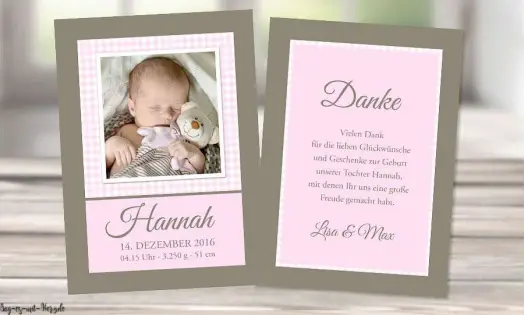 Dankeskarten Geburt Postkarte