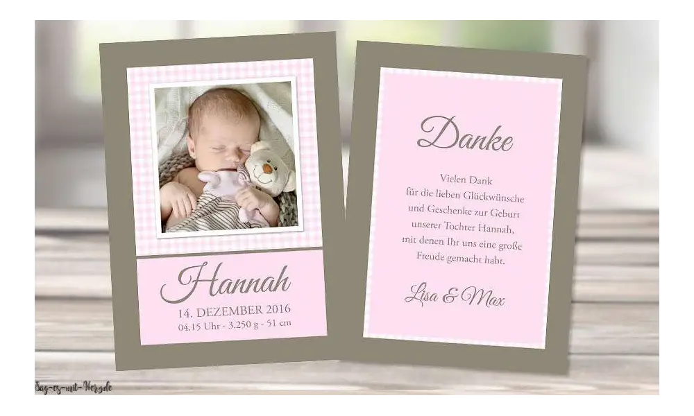 Dankeskarten Geburt Postkarte
