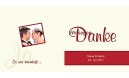 Karte, Danksagungskarte Hochzeit "Danke", Klappkarte Quadrat, rot creme