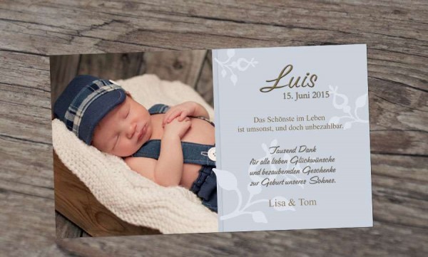 Dankeskarte Geburt Baby Fotokarte