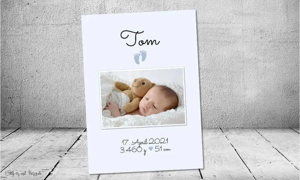 Vintage Dankeskarten Baby Geburt Junge