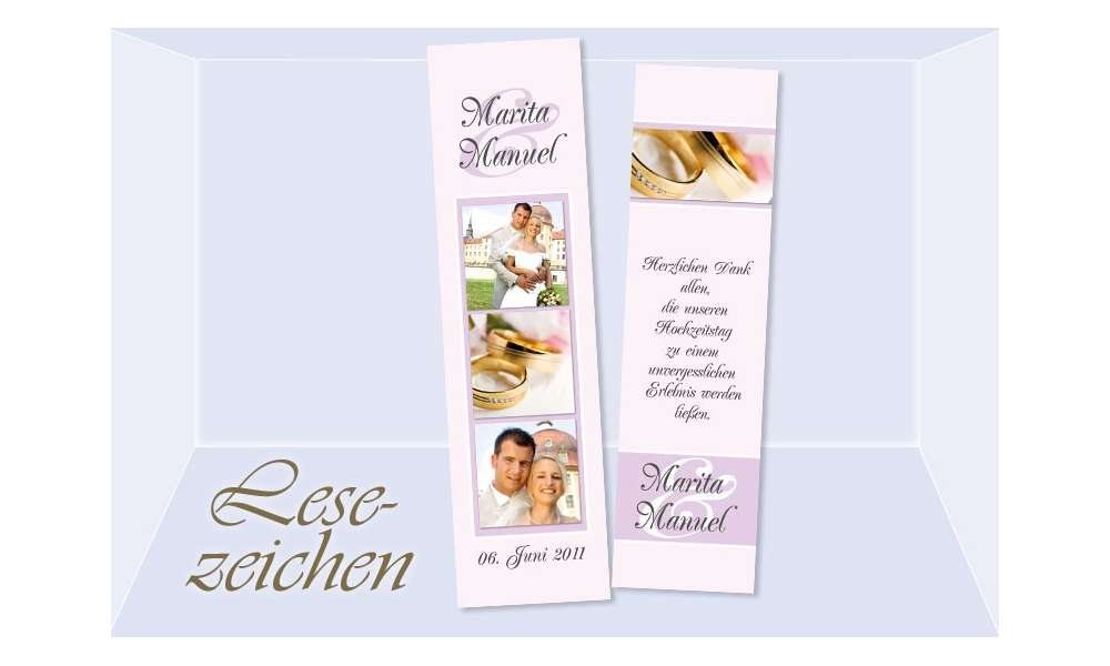 Danksagung Hochzeit, Lesezeichen / Karte "Lichterglanz", rosé Danksagung Hochzeit, Lesezeichen / Karte "Lichterglanz", rosé