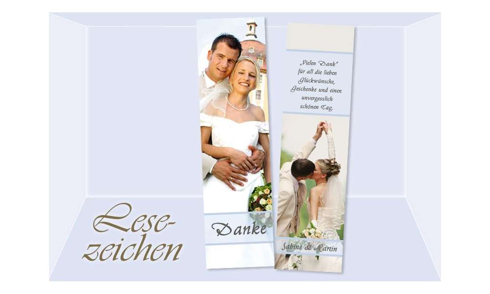 Danksagung Hochzeit, Lesezeichen / Karte "Sommertraum", hellblau Danksagung Hochzeit, Lesezeichen / Karte "Sommertraum", hellblau