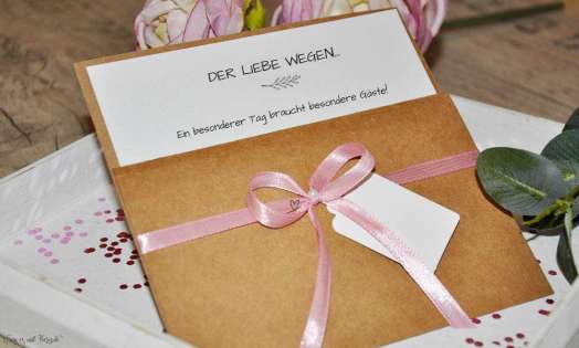 Einladungskarten Hochzeit Pocketfold Kraftpapier Vintage Spitze mit Foto