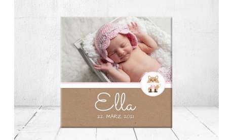 Geschenk Geburt personalisiert Baby Wandbild Geburtsdaten Leinwand Junge Mädchen Kinderzimmer mit Foto