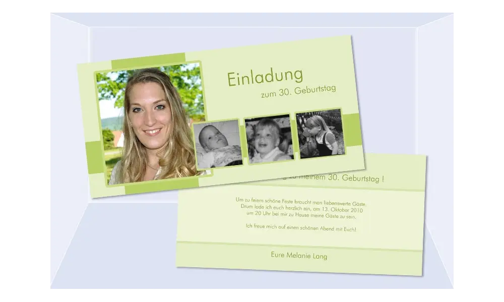 Karte Geburtstag Einladungskarte DIN Lang "Melanie"