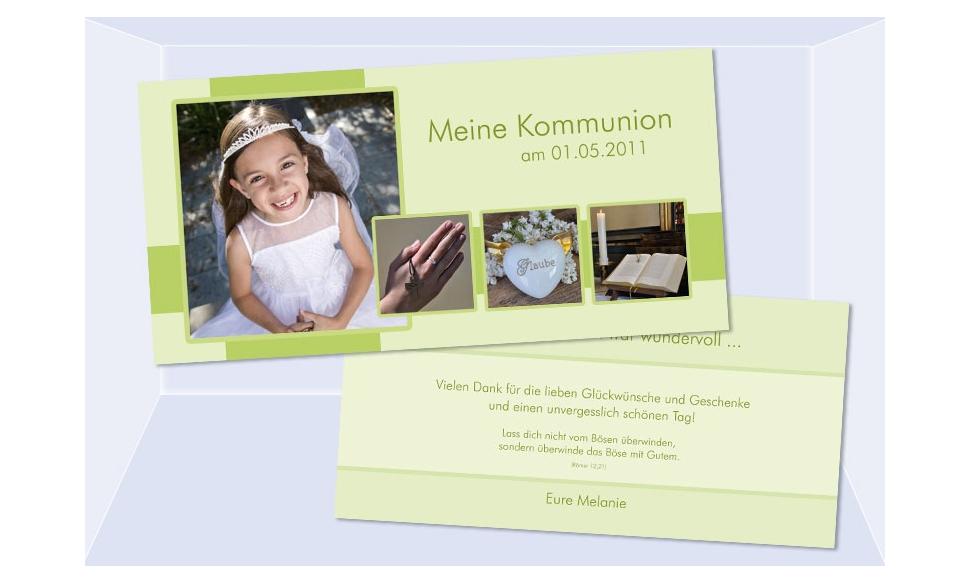 Danksagungskarte Konfirmation Kommunion Danksagung DIN Lang "Melanie"
