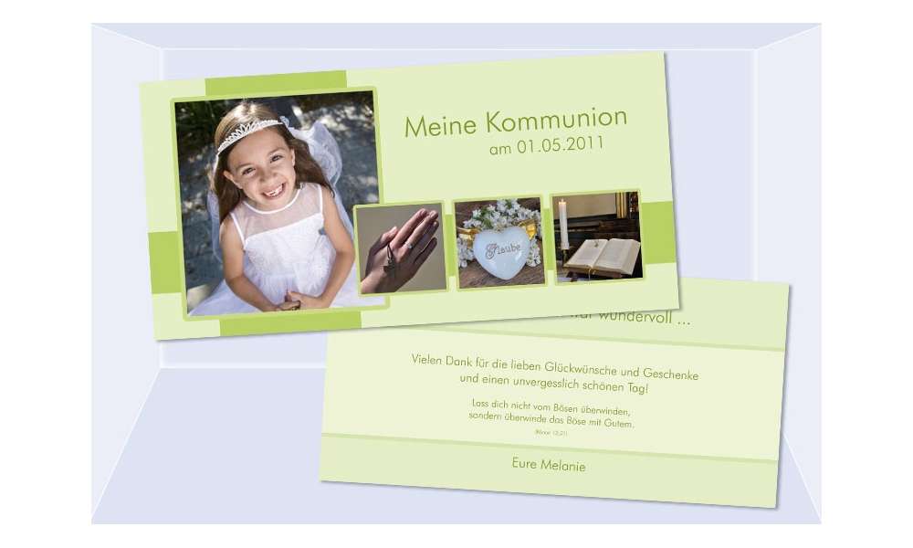 Danksagungskarte Konfirmation Kommunion Danksagung DIN Lang "Melanie"