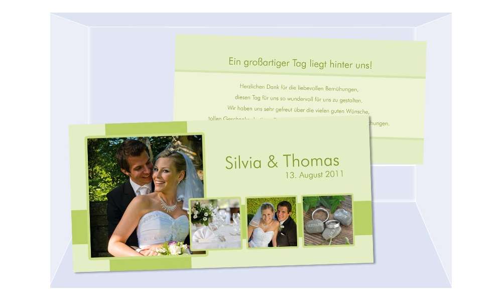 Karte Hochzeit Danksagungskarte DIN Lang quer