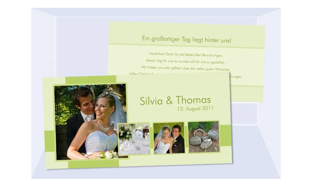 Karte Hochzeit Danksagungskarte DIN Lang quer