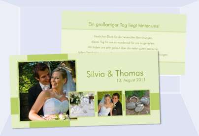 Karte Hochzeit Danksagungskarte DIN Lang quer