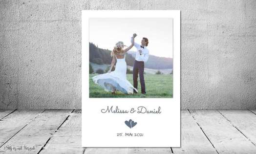 Danksagung Hochzeit Polaroid Postkarte Vintage diy Kraftpapier naturell modern Dankeskarte