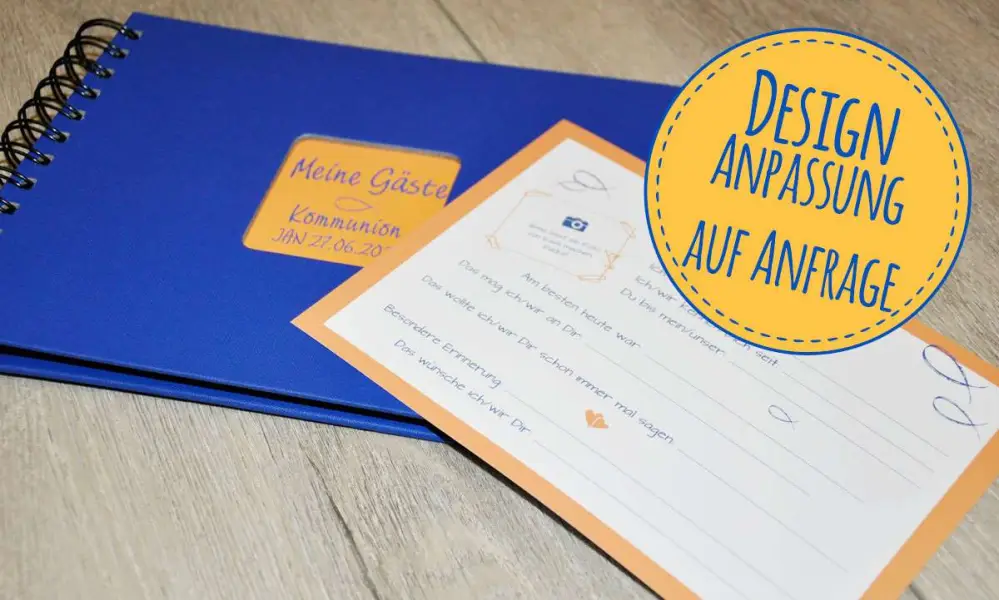 Gästebuch Eintragkarten Kommunion / Konfirmation