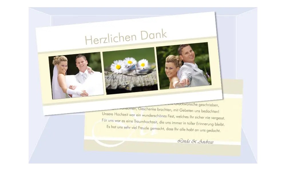 Danksagungskarte Karte Hochzeit, creme