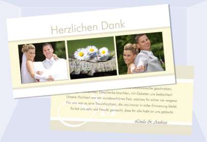 Danksagungskarte Karte Hochzeit, creme