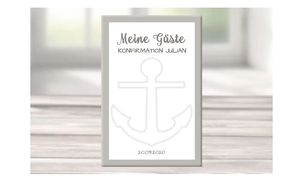 Leinwand Wandbild Fingerabdruck Fingerprint Gästebuch Meine Gäste Kommunion Konfirmation