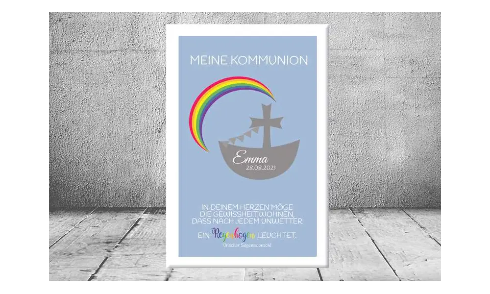 Leinwand Wandbild Fingerabdruck Fingerprint Gästebuch Meine Gäste Kommunion Konfirmation