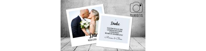 Dankeskarte Hochzeit Polaroid