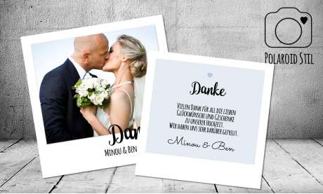 Dankeskarte Hochzeit Polaroid