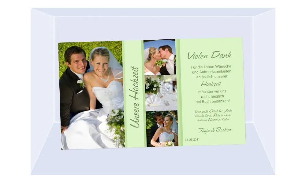 Danksagungskarte, Karte Hochzeit, Fotokarte, flieder