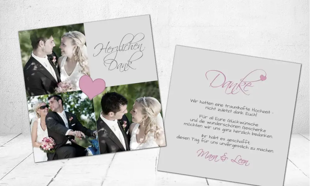 Dankeskarte Hochzeit Puzzle Quadratisch