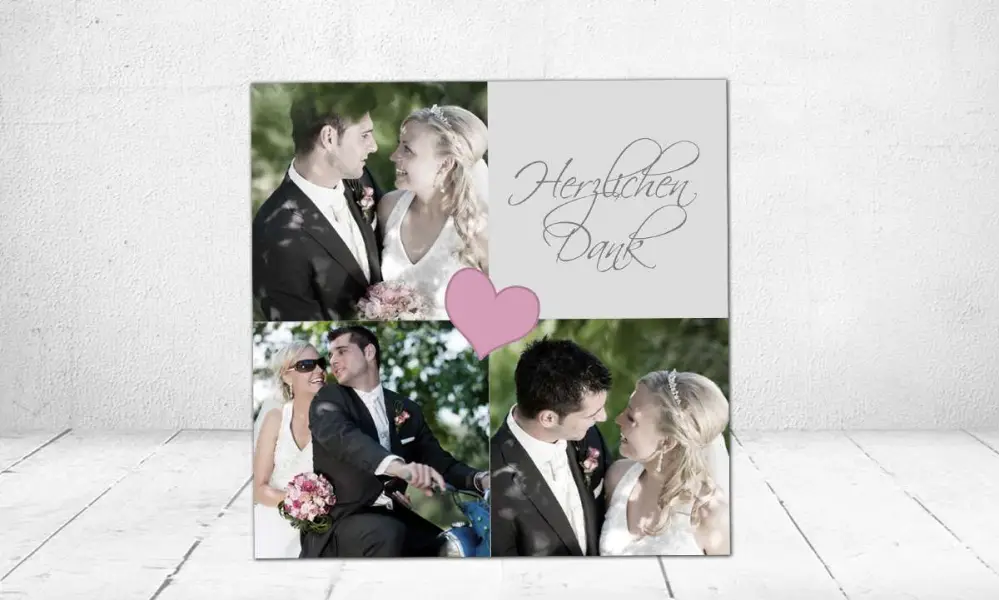 Dankeskarte Hochzeit Puzzle Quadratisch