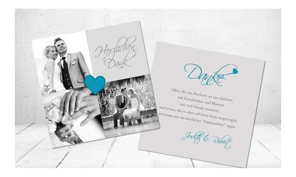 Dankeskarte Hochzeit Puzzle Quadratisch