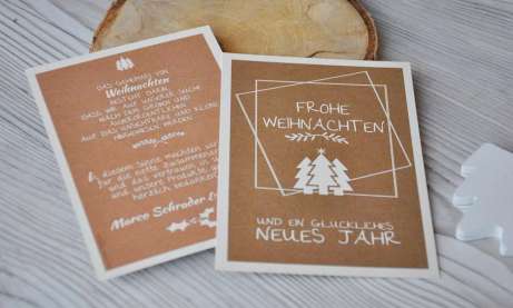 Firmen Weihnachtskarte - Kraftpapier individuell gestalten lassen