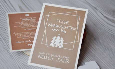 Firmen Weihnachtskarte - Kraftpapier individuell gestalten lassen