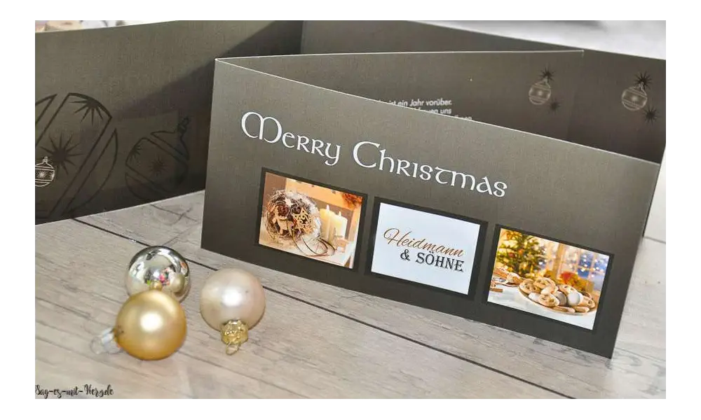 Firmen Weihnachtskarte mit Logo Klappkarte geschäftliche Weihnachtsgrüße