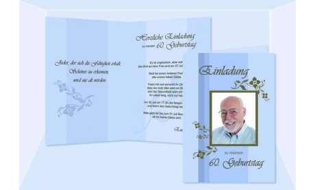 Einladung 60. Geburtstag, Klappkarte 10x15 cm, grün